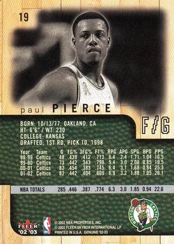 2002-03 Fleer Genuine #19 Paul Pierce Back