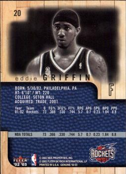 2002-03 Fleer Genuine #20 Eddie Griffin Back