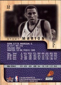 2002-03 Fleer Genuine #32 Shawn Marion Back