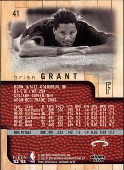 2002-03 Fleer Genuine #41 Brian Grant Back