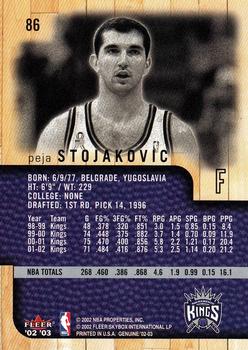 2002-03 Fleer Genuine #86 Peja Stojakovic Back