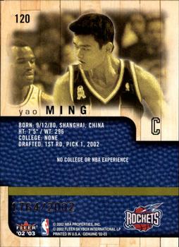 2002-03 Fleer Genuine #120 Yao Ming Back
