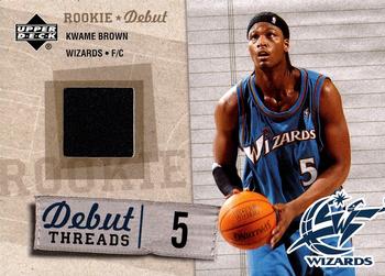 2005-06 Upper Deck Rookie Debut - Debut Threads #DT-KW Kwame Brown Front