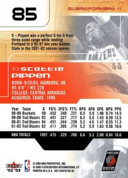 2002-03 Fleer Hot Shots #85 Scottie Pippen Back