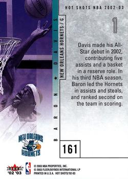 2002-03 Fleer Hot Shots #161 Baron Davis Back