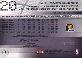 2002-03 Fleer Hot Shots #170 Fred Jones Back