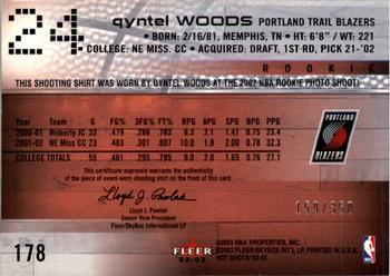 2002-03 Fleer Hot Shots #178 Qyntel Woods Back