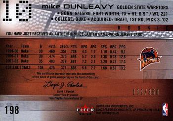2002-03 Fleer Hot Shots #198 Mike Dunleavy Jr. / Vince Carter Back