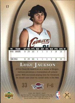 2005-06 Upper Deck Sweet Shot - Gold #17 Luke Jackson Back
