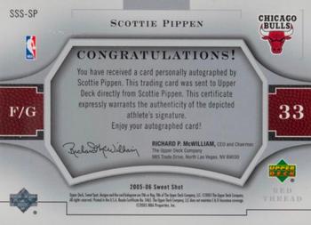 2005-06 Upper Deck Sweet Shot - Sweet Spot Signatures #SSS-SP Scottie Pippen Back