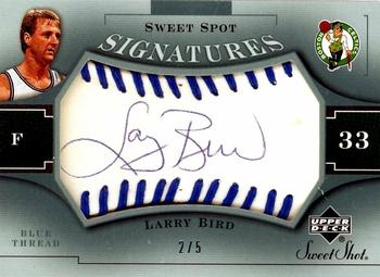 2005-06 Upper Deck Sweet Shot - Sweet Spot Signatures Blue #SSS-LB Larry Bird Front
