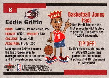 2002-03 Fleer Platinum #8 Eddie Griffin Back