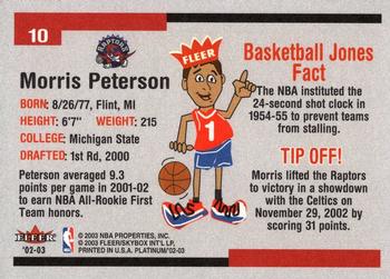 2002-03 Fleer Platinum #10 Morris Peterson Back