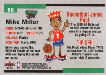 2002-03 Fleer Platinum #68 Mike Miller Back