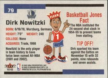 2002-03 Fleer Platinum #79 Dirk Nowitzki Back
