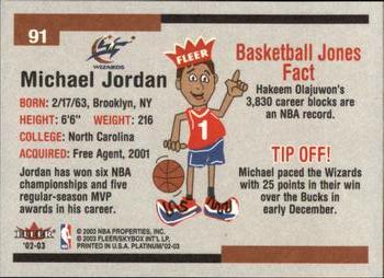 2002-03 Fleer Platinum #91 Michael Jordan Back