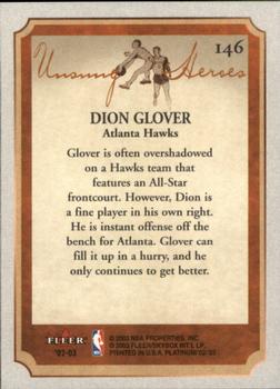 2002-03 Fleer Platinum #146 Dion Glover Back