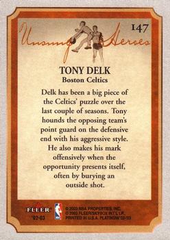 2002-03 Fleer Platinum #147 Tony Delk Back