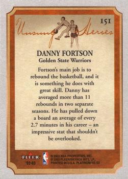 2002-03 Fleer Platinum #151 Danny Fortson Back