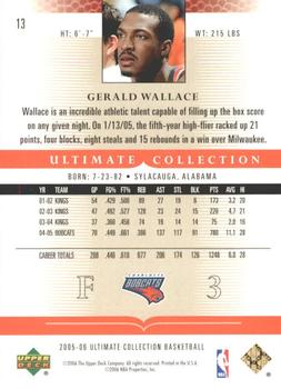 2005-06 Upper Deck Ultimate Collection - Blue #13 Gerald Wallace Back