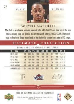 2005-06 Upper Deck Ultimate Collection - Blue #22 Donyell Marshall Back