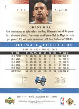 2005-06 Upper Deck Ultimate Collection - Blue #91 Grant Hill Back