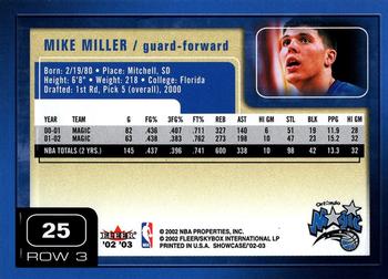 2002-03 Fleer Showcase #25 Mike Miller Back