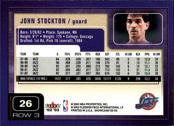 2002-03 Fleer Showcase #26 John Stockton Back