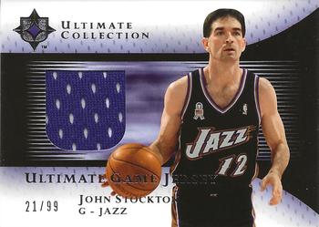 2005-06 Upper Deck Ultimate Collection - Ultimate Game Jerseys #UJ-JS John Stockton Front