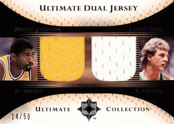 2005-06 Upper Deck Ultimate Collection - Ultimate Dual Jerseys #DJ-JB Magic Johnson / Larry Bird Front