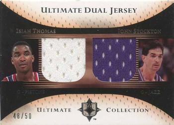 2005-06 Upper Deck Ultimate Collection - Ultimate Dual Jerseys #DJ-TS Isiah Thomas / John Stockton Front