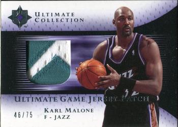 2005-06 Upper Deck Ultimate Collection - Ultimate Game Jersey Patches #UJP-KM Karl Malone Front