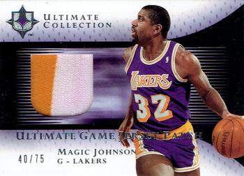 2005-06 Upper Deck Ultimate Collection - Ultimate Game Jersey Patches #UJP-MA Magic Johnson Front