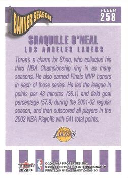 2002-03 Fleer Tradition #258 Shaquille O'Neal Back