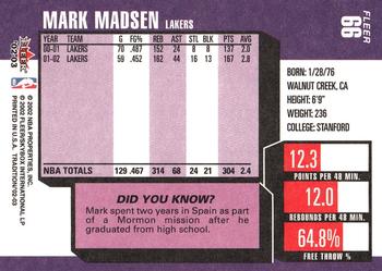 2002-03 Fleer Tradition #66 Mark Madsen Back