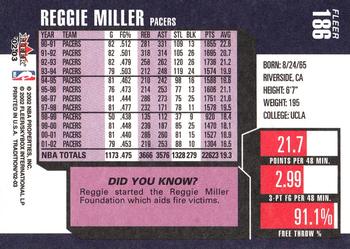 2002-03 Fleer Tradition #186 Reggie Miller Back