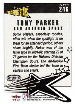 2002-03 Fleer Tradition #246 Tony Parker Back