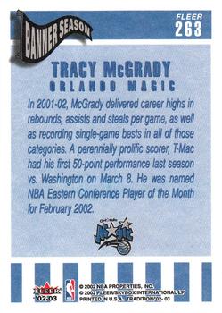 2002-03 Fleer Tradition #263 Tracy McGrady Back