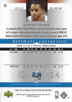 2005-06 Upper Deck Ultimate Collection - Red #93 Jameer Nelson Back