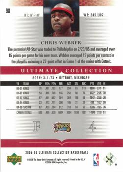 2005-06 Upper Deck Ultimate Collection - Red #98 Chris Webber Back