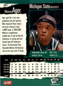 2006 Press Pass - Green #SB1 Maurice Ager Back