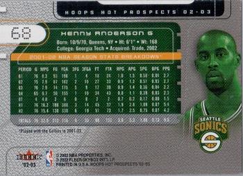 2002-03 Hoops Hot Prospects #68 Kenny Anderson Back