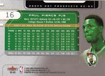 2002-03 Hoops Hot Prospects #16 Paul Pierce Back