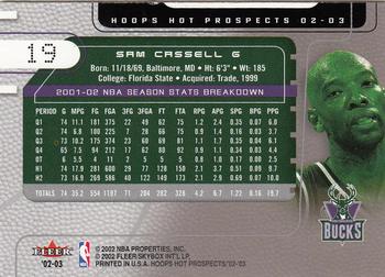 2002-03 Hoops Hot Prospects #19 Sam Cassell Back