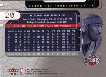 2002-03 Hoops Hot Prospects #20 Eddie Griffin Back