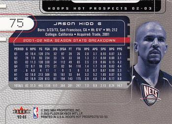 2002-03 Hoops Hot Prospects #75 Jason Kidd Back