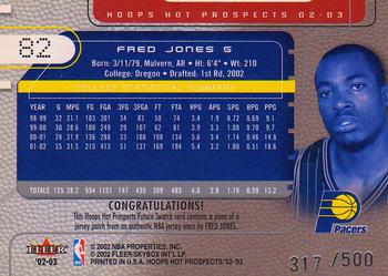 2002-03 Hoops Hot Prospects #82 Fred Jones Back