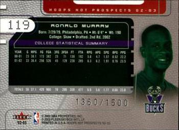 2002-03 Hoops Hot Prospects #119 Ronald Murray Back
