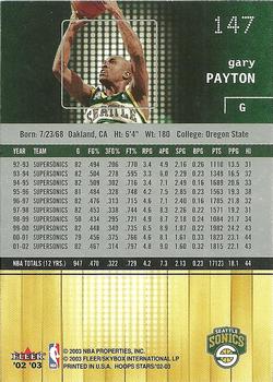 2002-03 Hoops Stars #147 Gary Payton Back