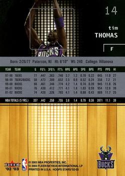 2002-03 Hoops Stars #14 Tim Thomas Back